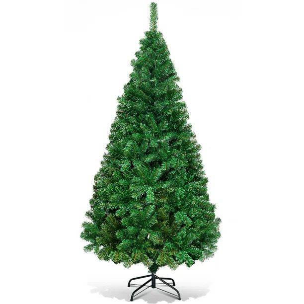 Costway 6Ft Artificial PVC Christmas Tree Stand Indoor Outdoor Green - Walmart.com | Walmart (US)