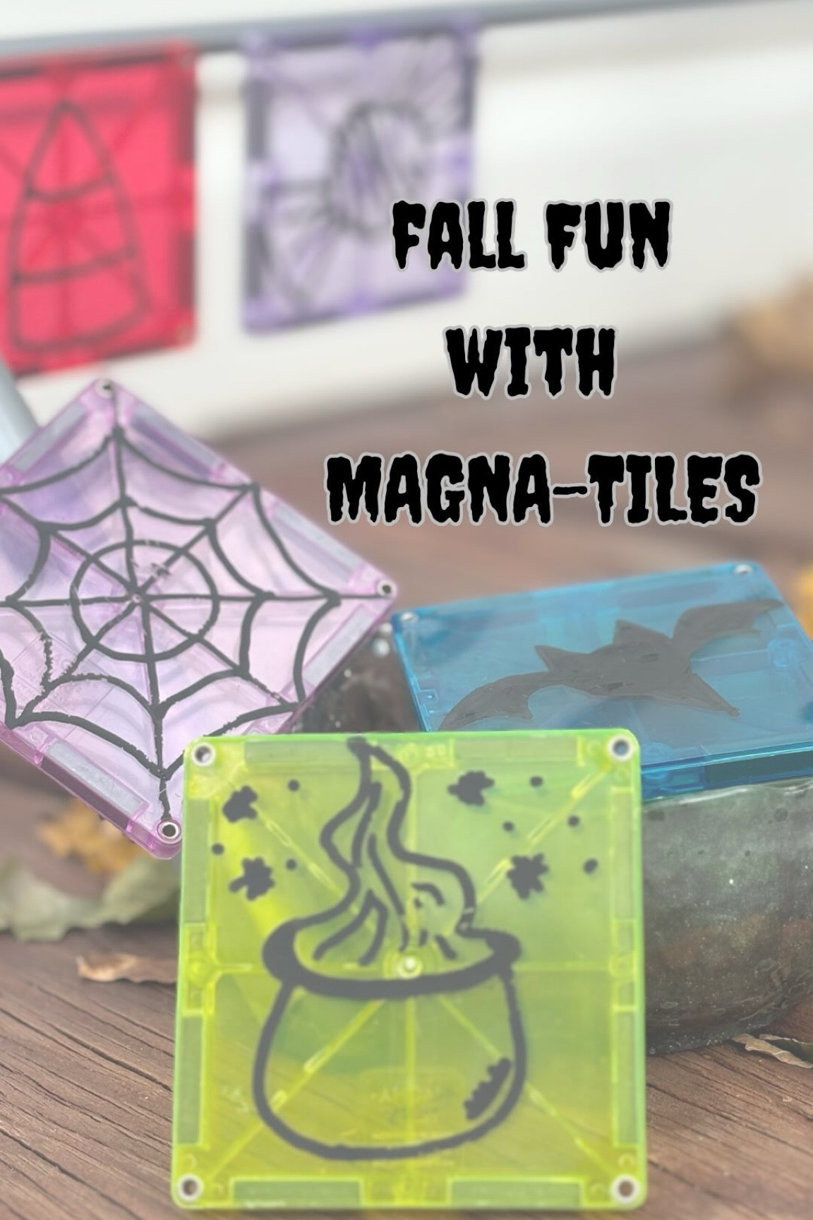 Are you looking for an easy, low prep idea for your child this fall? You probably already have the materials in your home! 

Decorate your MAGNA-TILES with a dry erase marker or chalk marker with fall pictures like pumpkins and ghosts. Grab your drying rack from your laundry room and attach your MAGNA-TILES to it. Knock them down using a nerf blaster, water gun, or ball. 

Use code primarilypreschool10 on your own MAGNA-TILES sets!