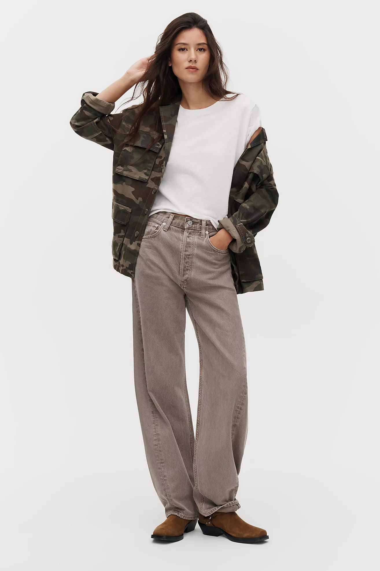 AGOLDE Luna Pieced High-Rise Barrel-Leg Jeans | Anthropologie (US)