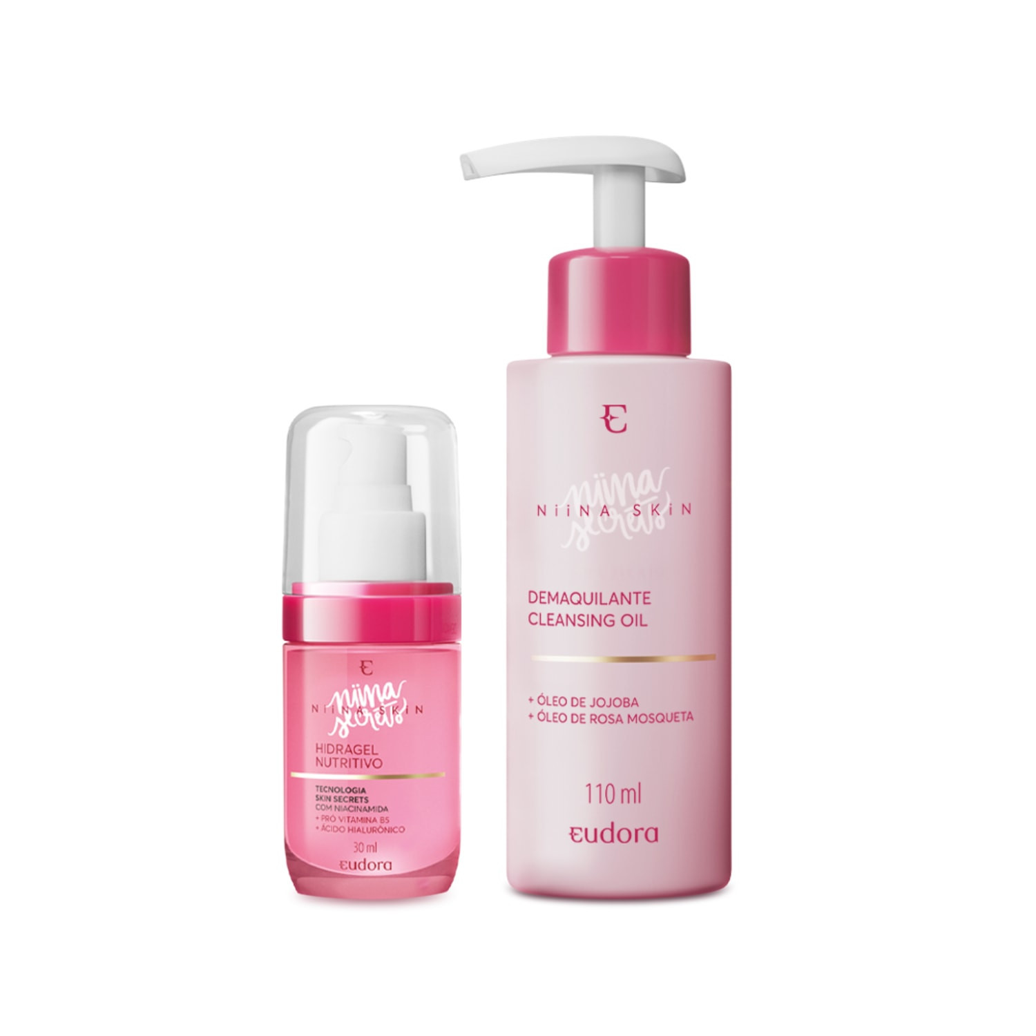 Combo Niina Skin: Hidragel Nutritivo 30ml + Demaquilante 100ml | Eudora (BR)