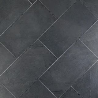 Ivy Hill Tile Copley Nero 12 in. x 24 in. x 10mm Matte Stone Look Porcelain Floor and Wall Tile (... | The Home Depot