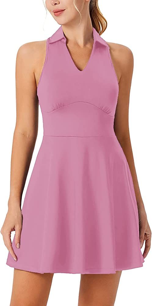 JACK SMITH Women's Golf Dress Sleeveless Tennis Dress with Built-in Bra & Shorts Pockets for Athleti | Amazon (US)