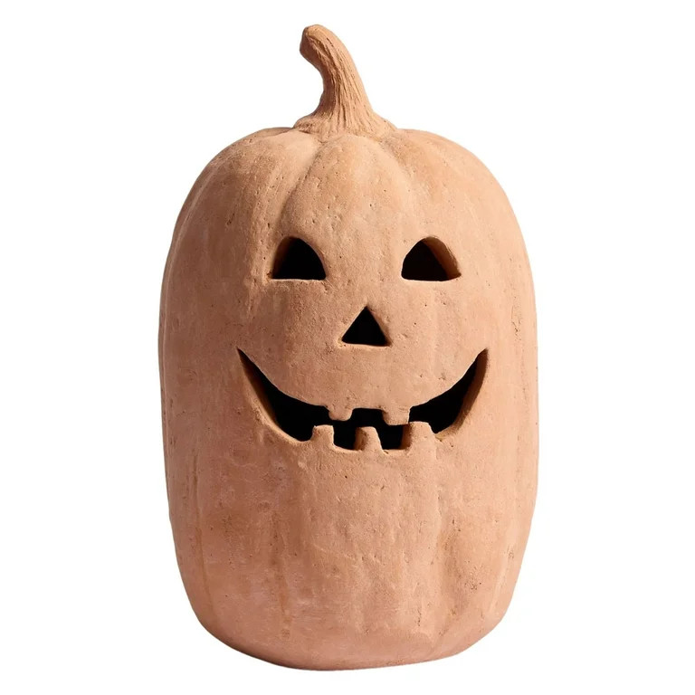 Halloween Brown Clay Tall Pumpkin Outdoor Decoration, 6.3"H, by CAUYDY - Walmart.com | Walmart (US)