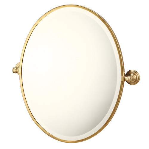 Mayer Wall Mounted Oval Pivot Mirror Colour: Brass | Temple & Webster AU