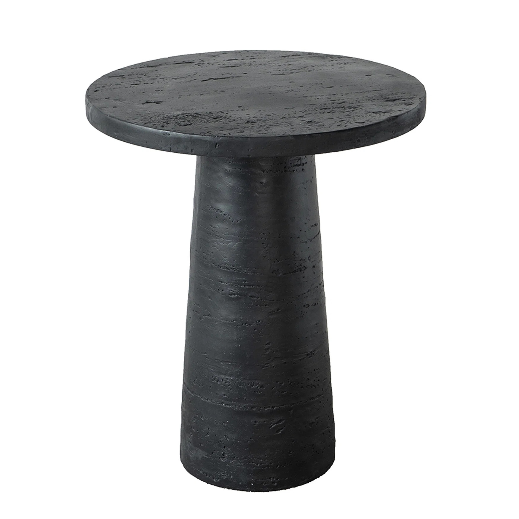 22x22x25.5" Side Table With Black Magnesium Pedestal - Versatile For Various Purposes Like Nights... | Wayfair North America