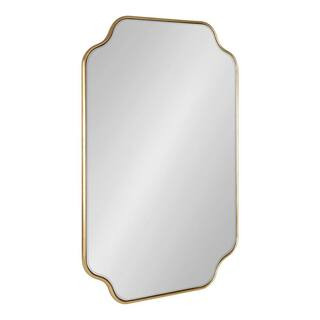 Kate and Laurel Plumley 36 in. H x 24 in. W Glam Irregular Framed Scalloped Gold Wall Mirror 2205... | The Home Depot