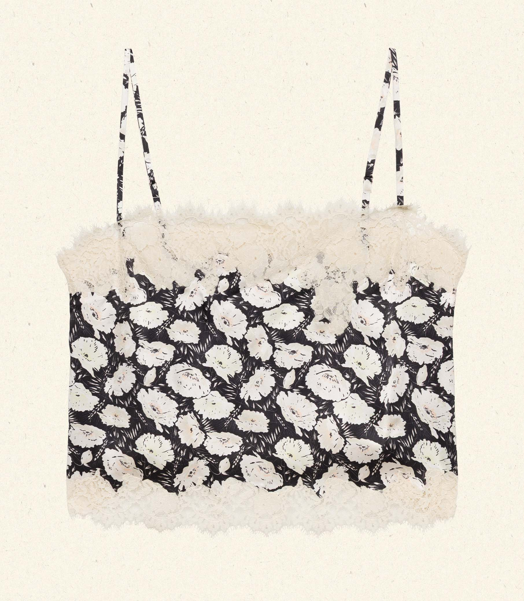 Loure Top - Noir Fleurs D'Anemone | DÔEN | DOEN