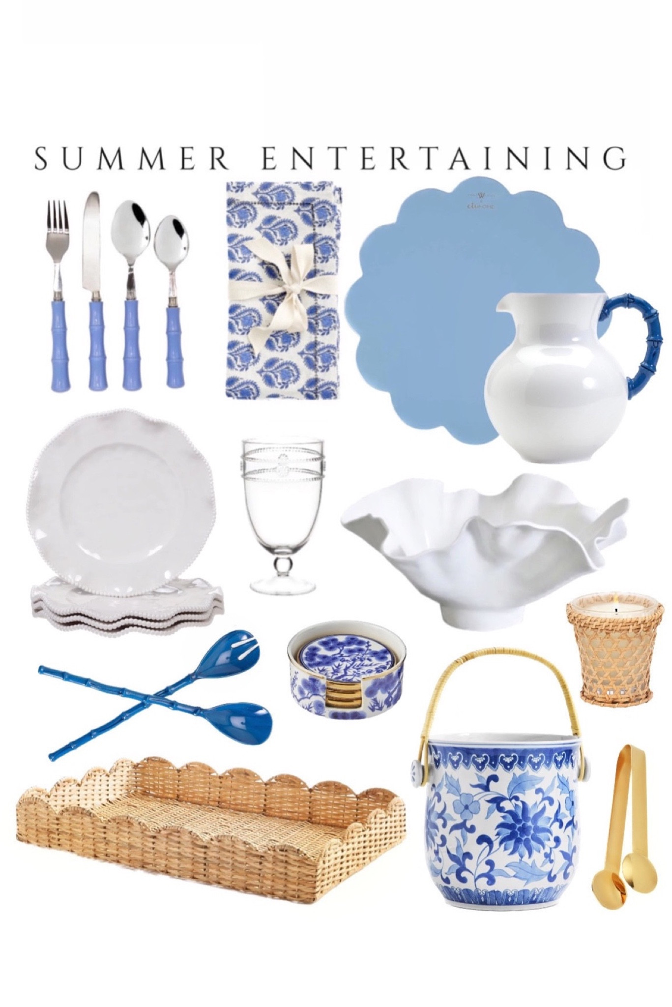 Summer entertaining, outdoor dining, Memorial Day pretty ruffle melamine plates scalloped tray blue and white decor 

#LTKsalealert #LTKunder50 #LTKhome