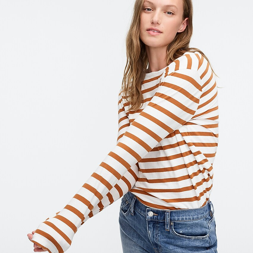J.Crew Essential long-sleeve pocket T-shirt in stripe | J. Crew US