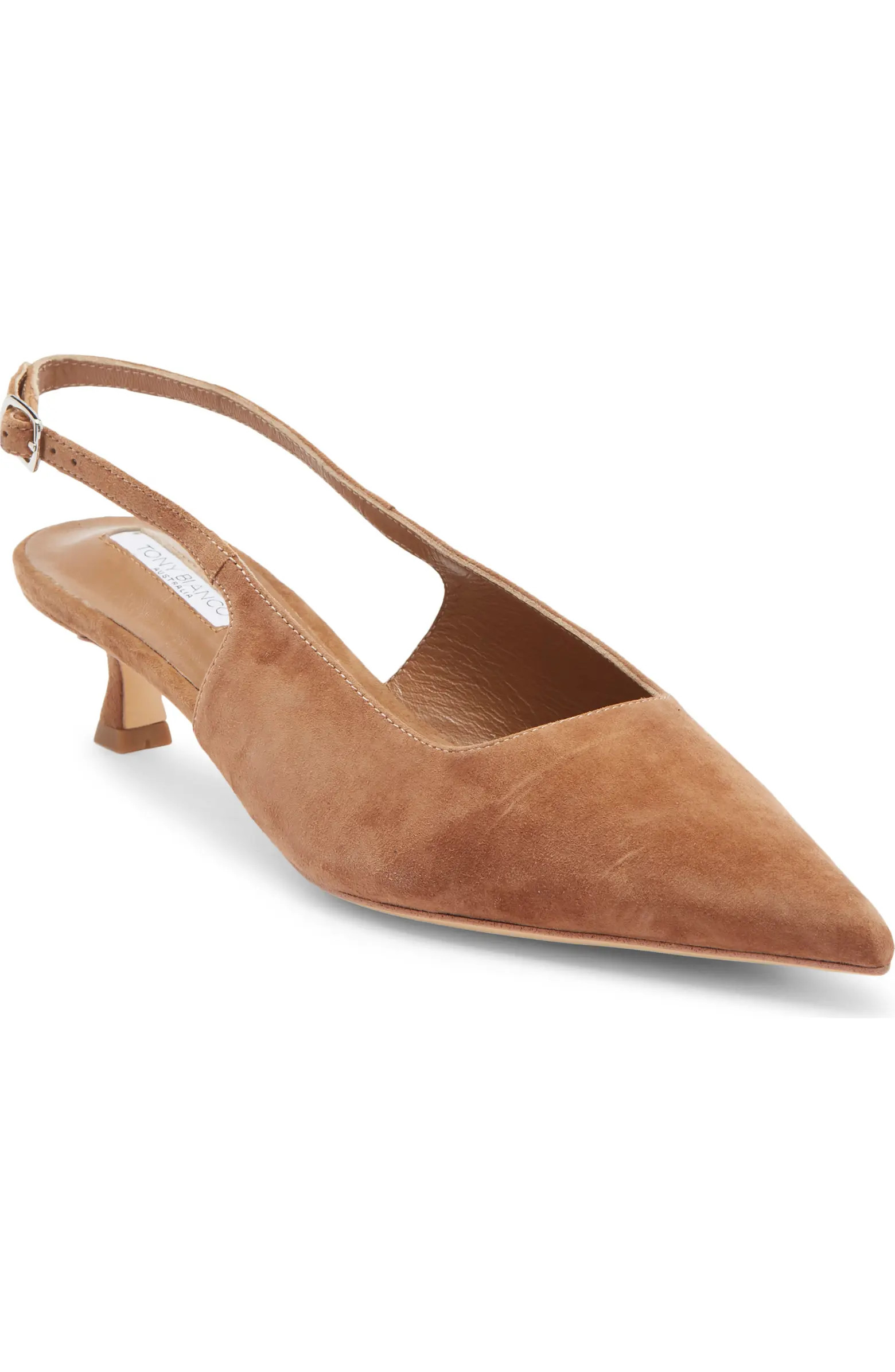 Tony Bianco Crush Slingback Pointed Toe Kitten Heel Pump (Women) | Nordstrom | Nordstrom