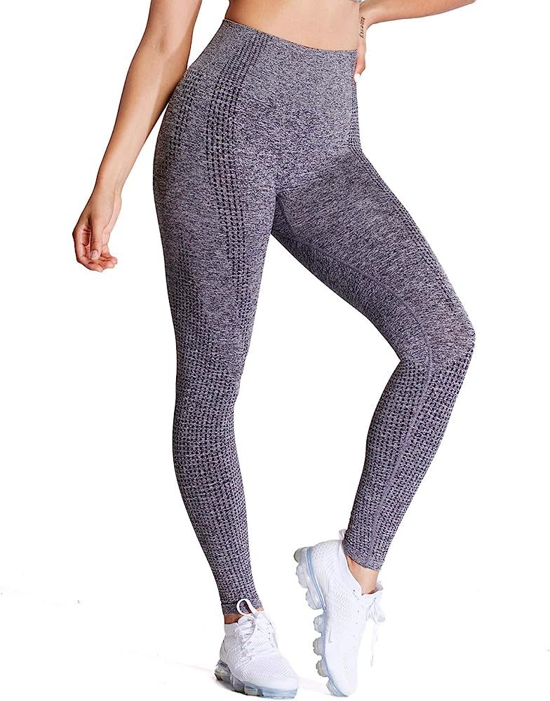 Aoxjox Women's High Waist Workout Gym Vital Seamless Leggings Yoga Pants | Amazon (US)