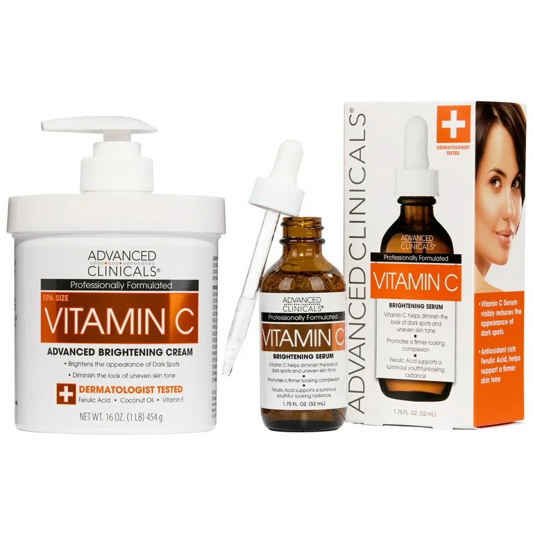 Advanced Clinicals Vitamin C Skin Care Set - Value Set of Body Cream and Face Serum | Walmart (US)