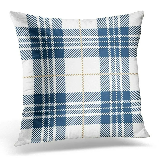CMFUN Abstract White and Blue Tartan Plaid Scottish Pattern Checkered Pillow Case Pillow Cover 20... | Walmart (US)