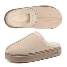 Women's Platform Mini Boot Slippers - Cozy Suede Leather, Anti-Slip Sole, Fur Fleece Lining - Perfect For Indoor & Outdoor | SHEIN