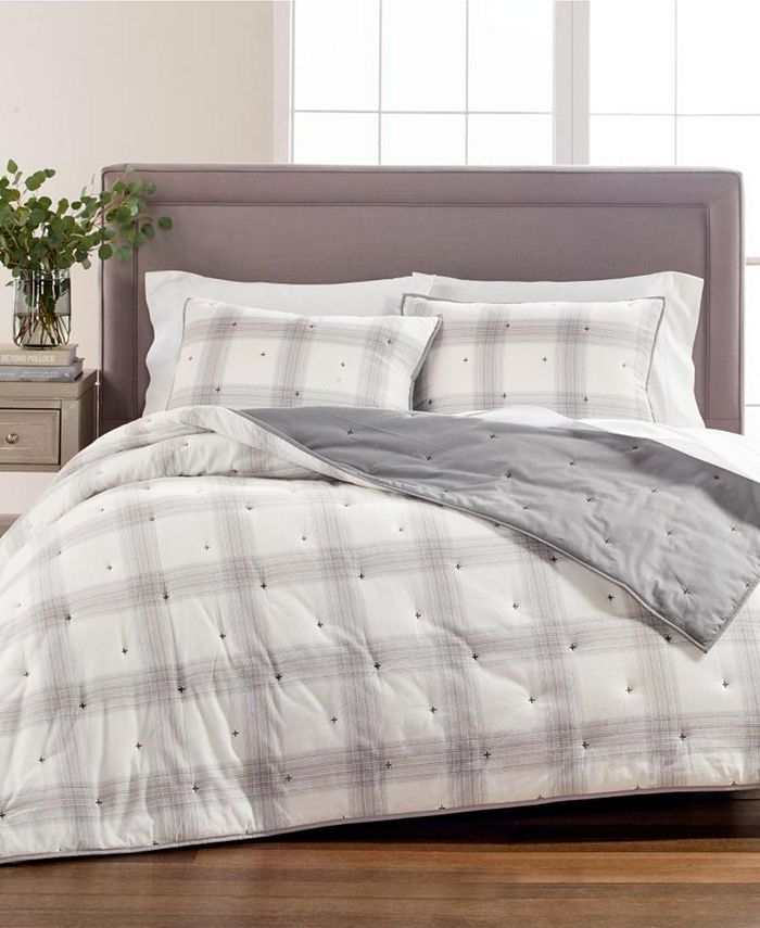 Martha Stewart Collection Tufted Plaid Full/Queen Quilt, Created for Macy's & Reviews - Quilts & ... | Macys (US)