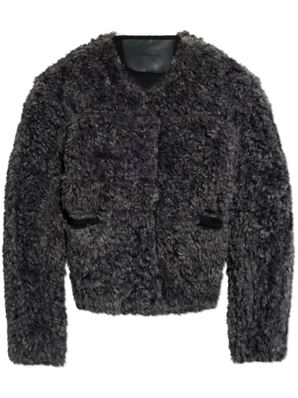 STAND STUDIO Charmaine faux-sur Jacket | Grey | FARFETCH LV | Farfetch Global