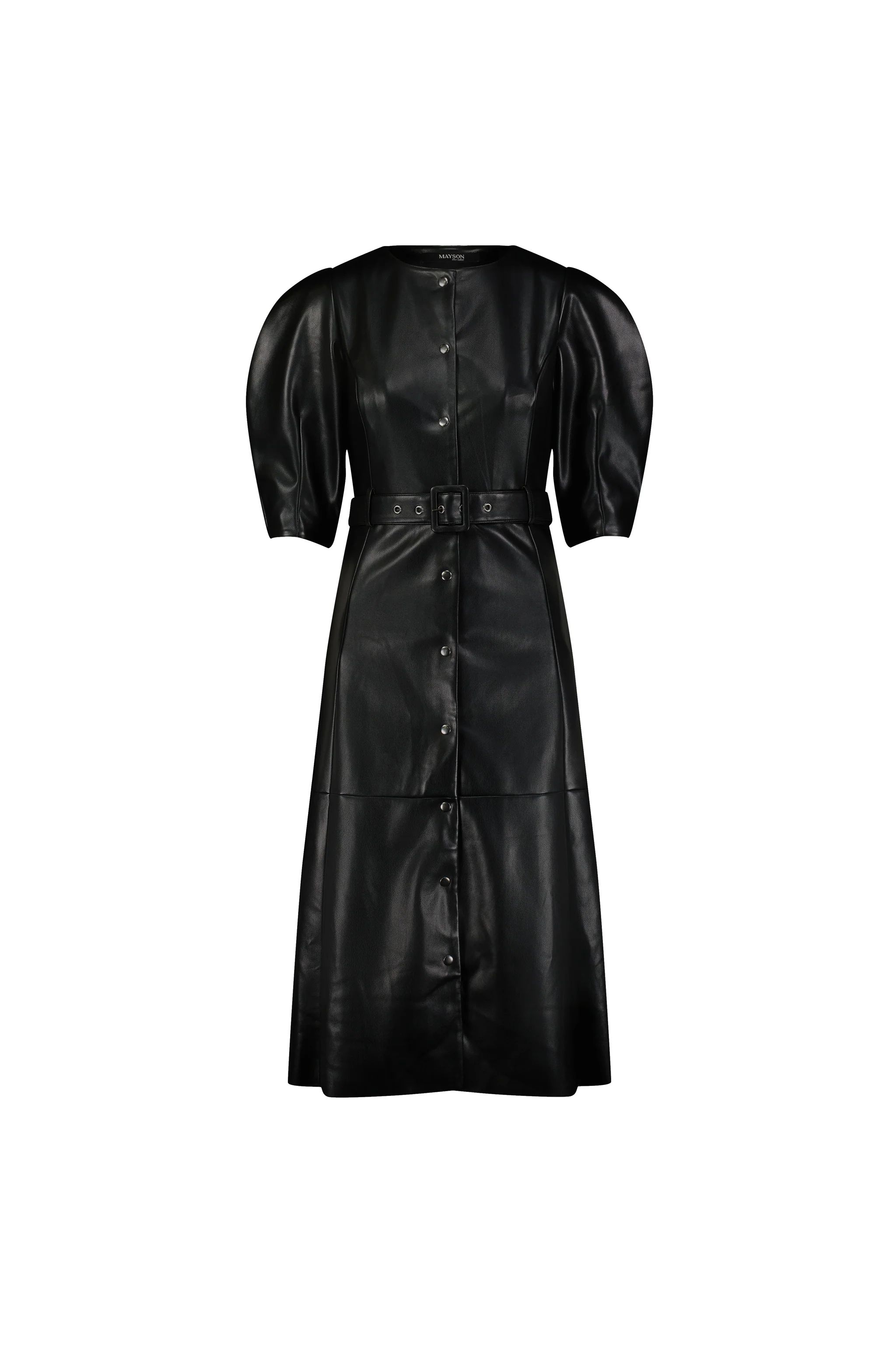 Vegan Leather Belted Midi Dress | MAYSON the label