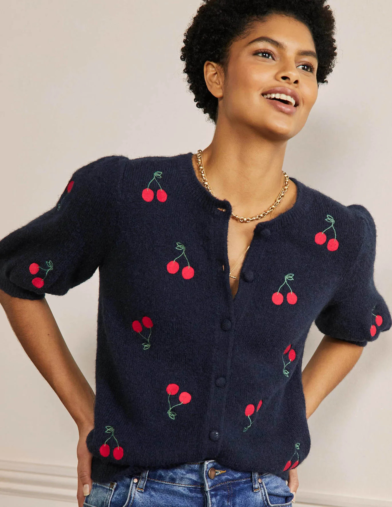 Embroidered Fluffy Cardigan | Boden (US)