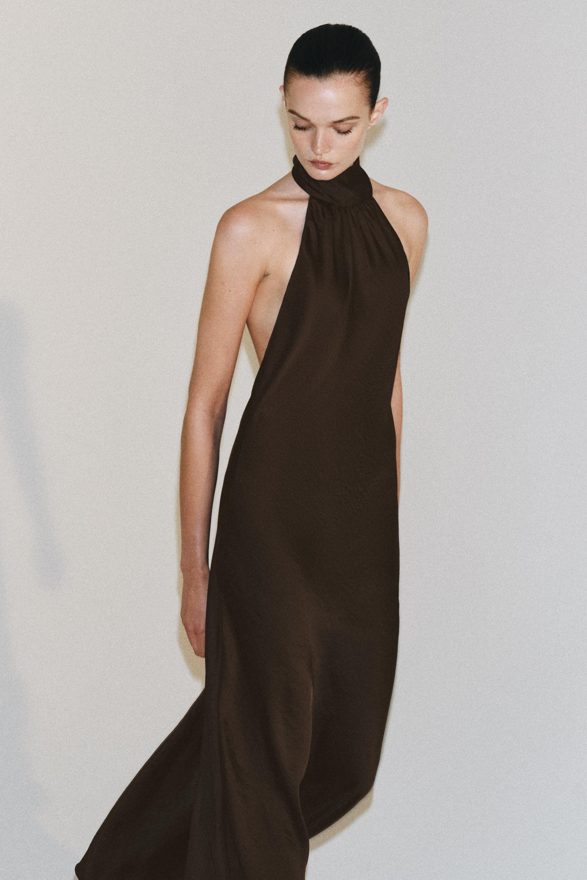ZW COLLECTION SATIN HALTER DRESS | Zara UK