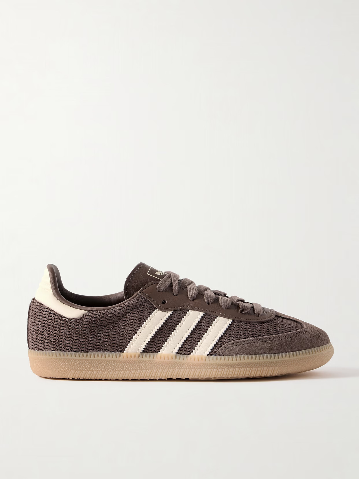 adidas Originals - Samba Og Leather And Suede-trimmed Crochet Sneakers - Brown | NET-A-PORTER (US)
