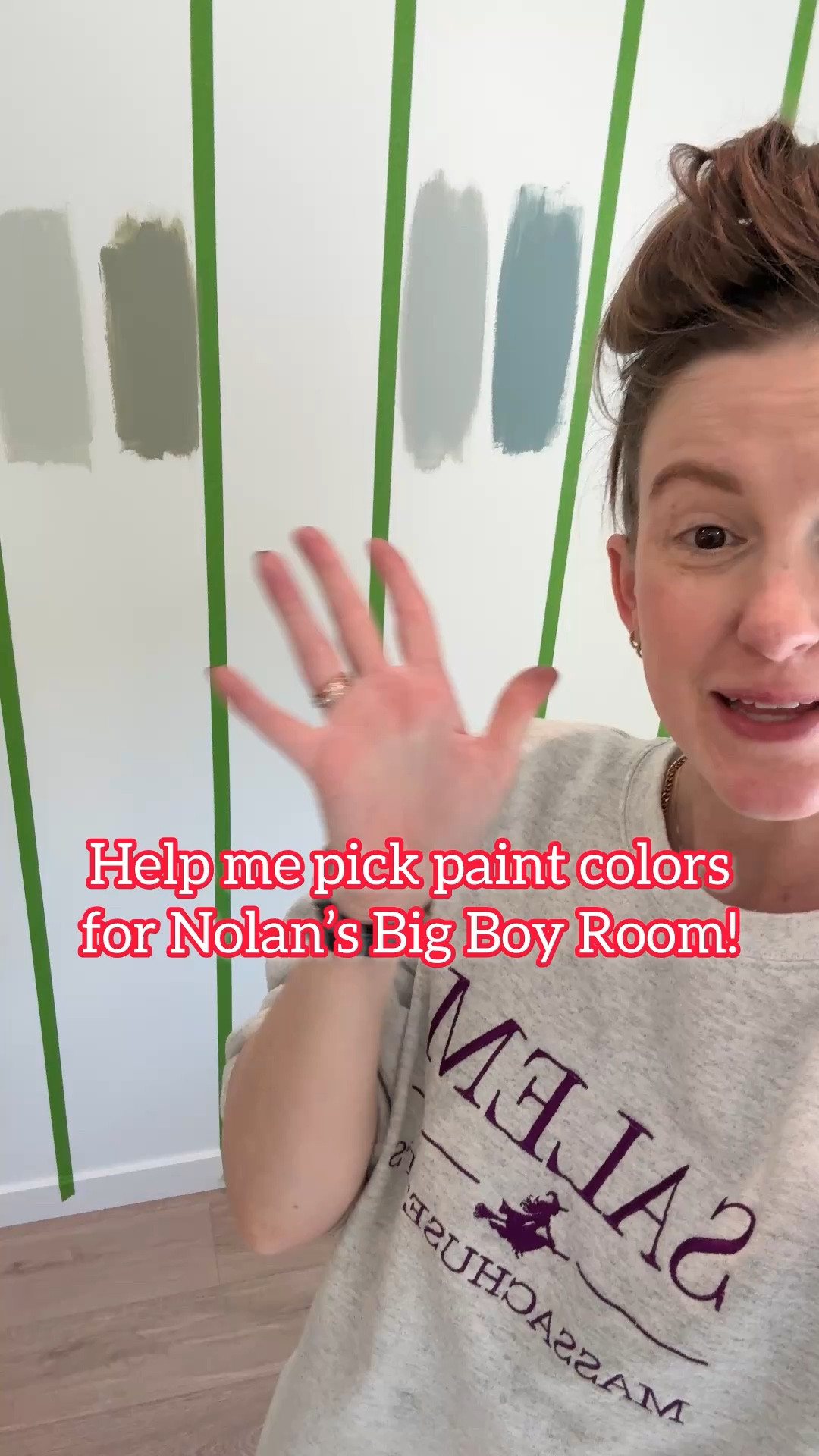 Working on Nolan’s big boy room! The tape for the stripes is done and took half the time with my laser level (linked here!!)

#LTKHome #LTKKids #LTKvlog