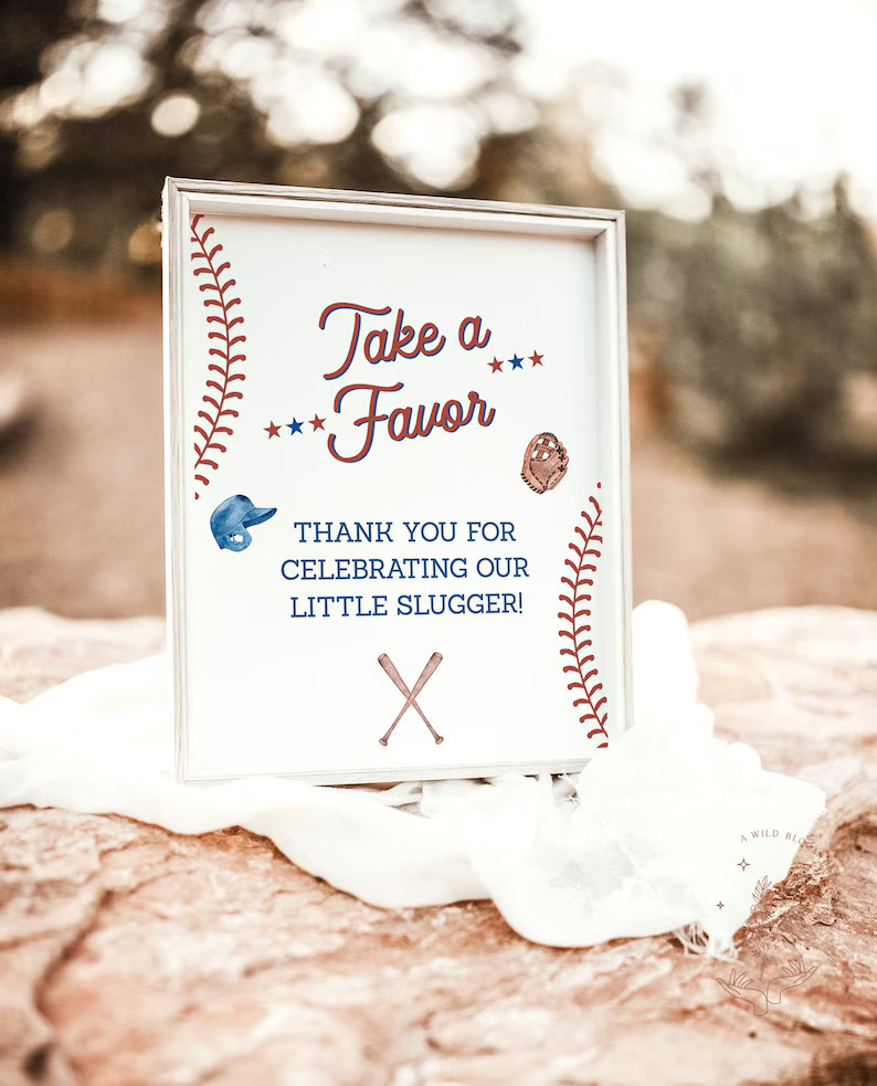 Baseball Baby Shower Favors Sign Sports Baby Shower Signs A Little Slugger is on the Way Baseball... | Etsy (US)