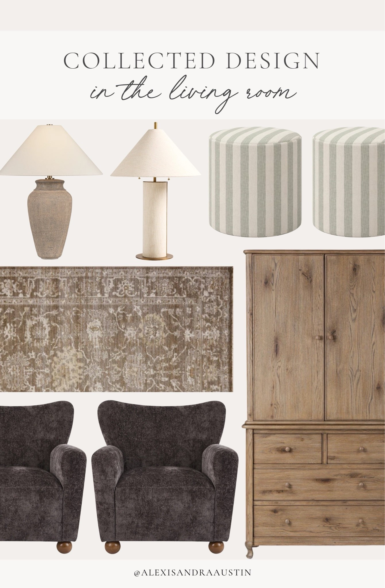 Collected design in the living room! From neutral wood tones to neutral decor details, find all of my favorite quality finds.

Home finds, neutral home inspo, decor details, furniture favorites, neutral wood tones, spring refresh, cabinet details, upholstered ottoman, cozy accent chair, table lamp, collected style, living room refresh, bedroom refresh, Wayfair, Loloi,

#LTKSeasonal #LTKHome