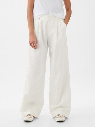365 High Rise Linen-Cotton Trousers | Gap (CA)