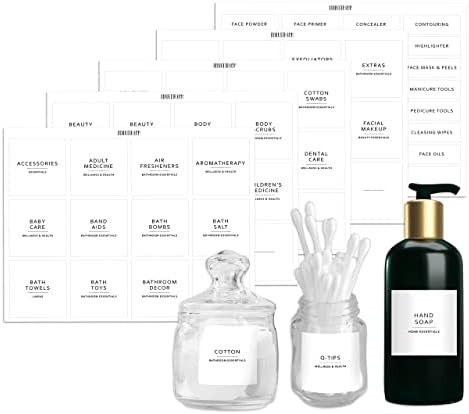 Dekluttr 173 Minimalist Bathroom Labels for Organizing Bathroom Preprinted Waterproof Organization L | Amazon (US)