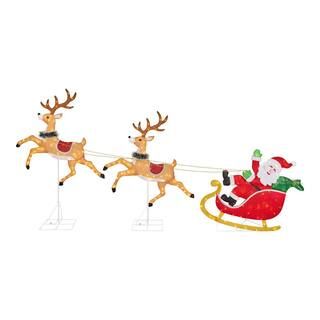 6 ft. LED Santa's Sleigh with Reindeer Holiday Yard Decoration | The Home Depot