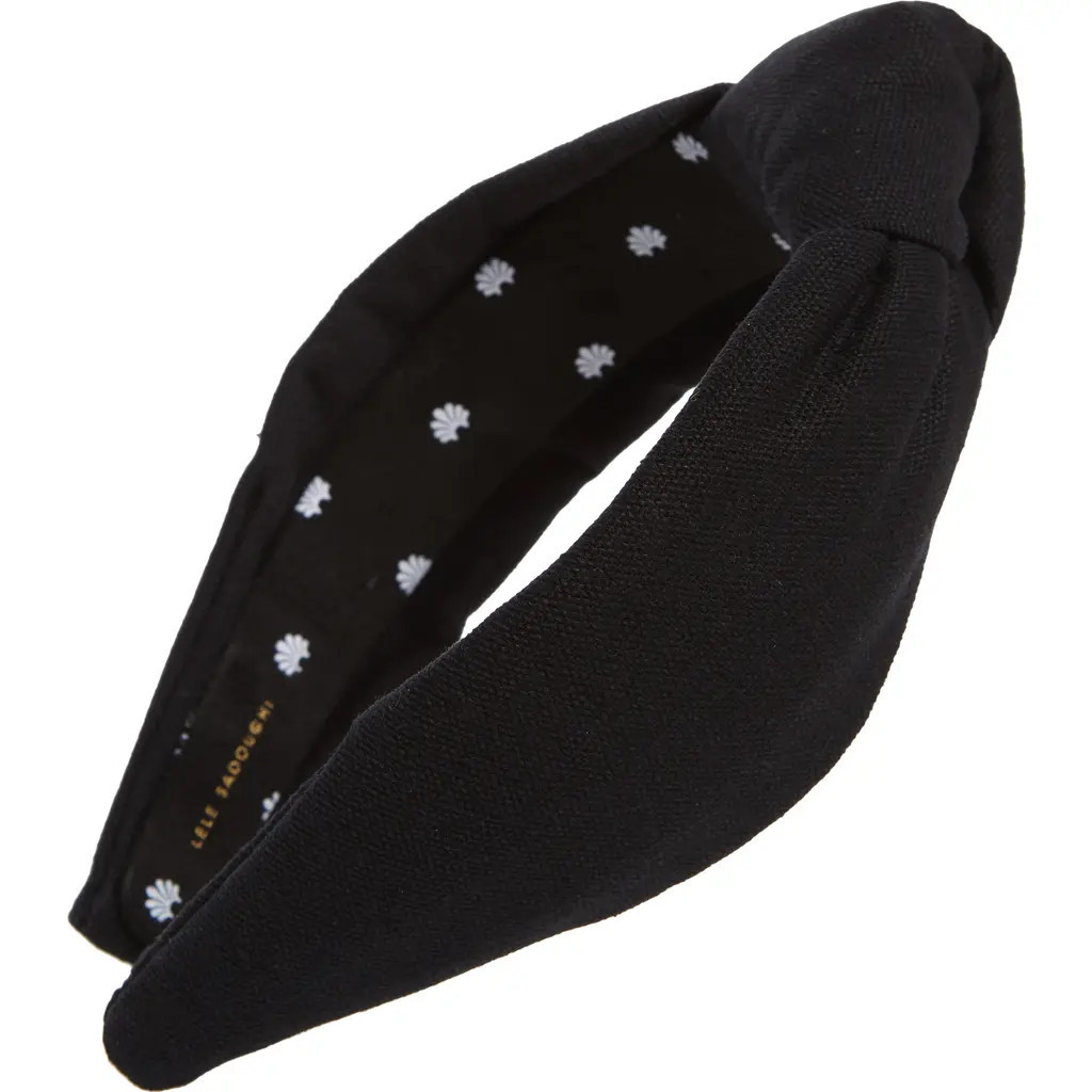 Lele Sadoughi Woven Knotted Headband in Black at Nordstrom | Nordstrom
