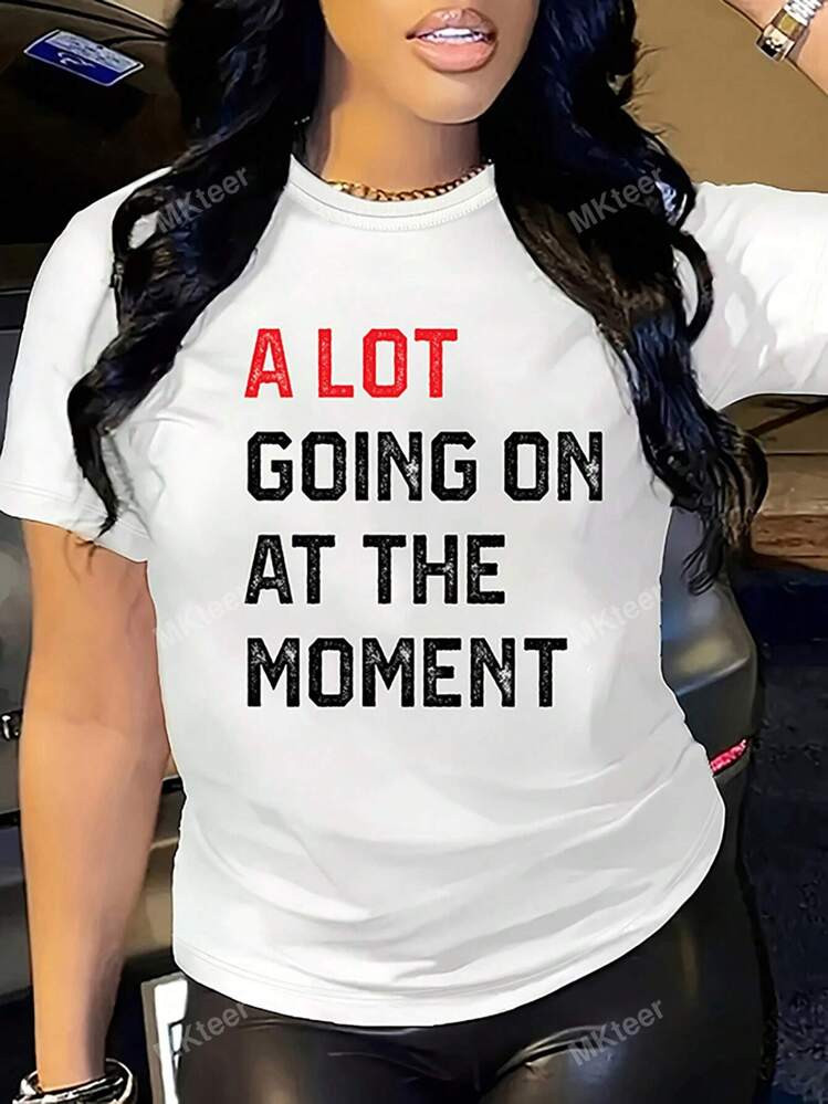 By God Spoiled By My Husband Letter Women Short Sleeve T-Shirt | SHEIN USA | SHEIN