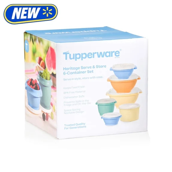 Tupperware Heritage Serve & Store Food Storage Containers with Lids (6 Count) | Walmart (US)
