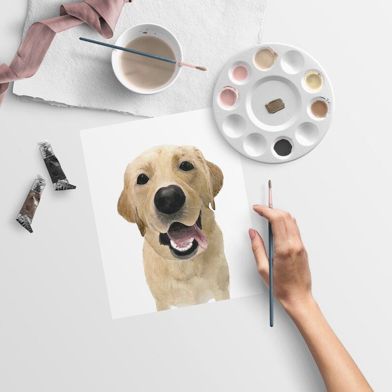 Custom Watercolor Dog Pet Portrait | Etsy | Etsy (US)