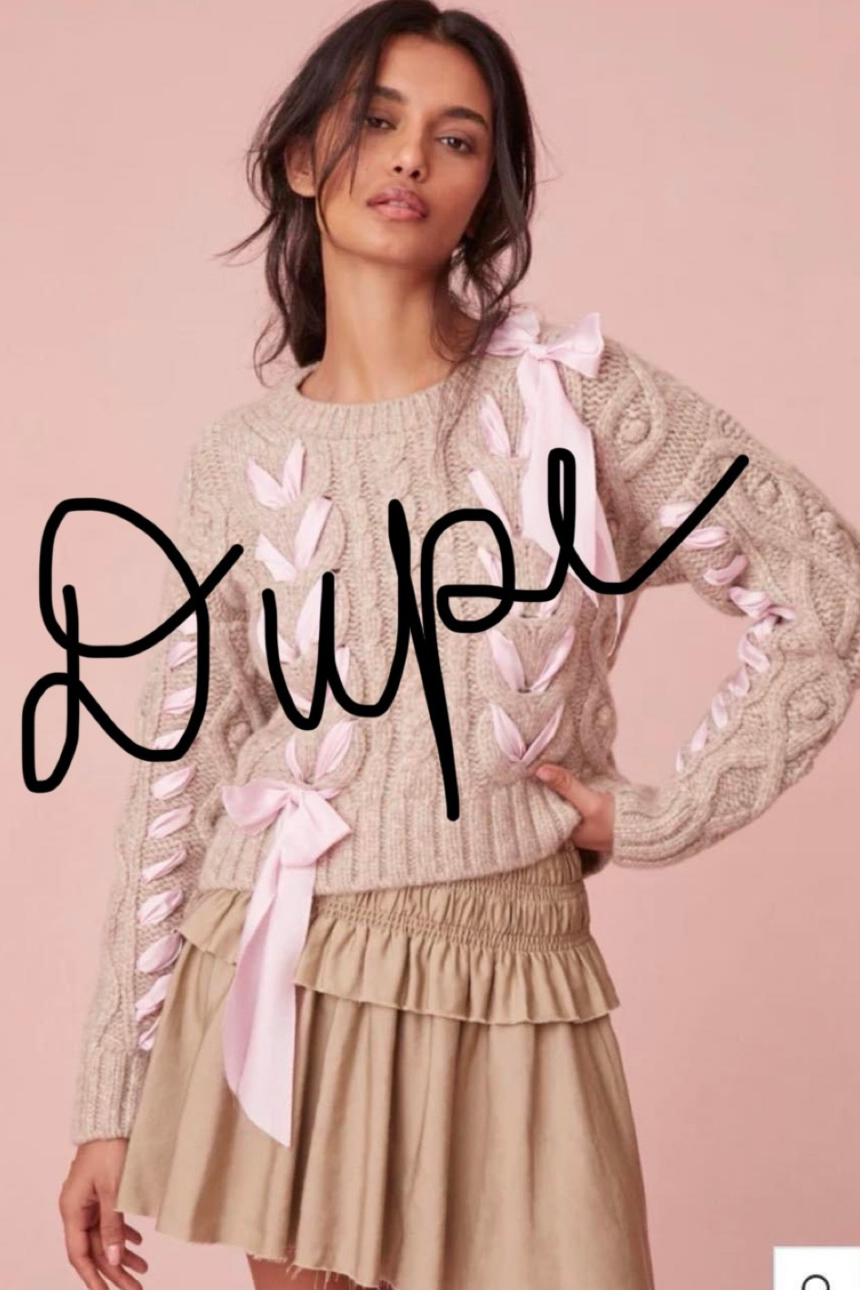 Dupe, amazing prize super cute sweater 🩷

#LTKHoliday #LTKSeasonal #LTKfindsunder50