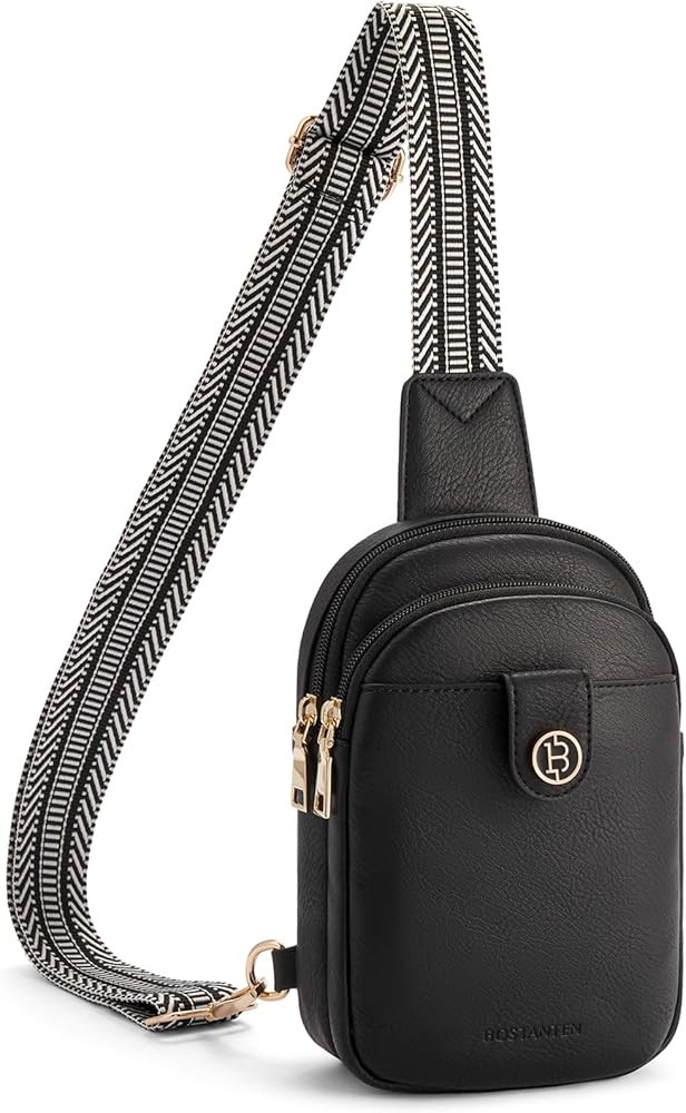 BOSTANTEN Small Sling Bag Crossbody Bags for Women Trendy Crossbody Purse Leather Chest Bag | Amazon (US)
