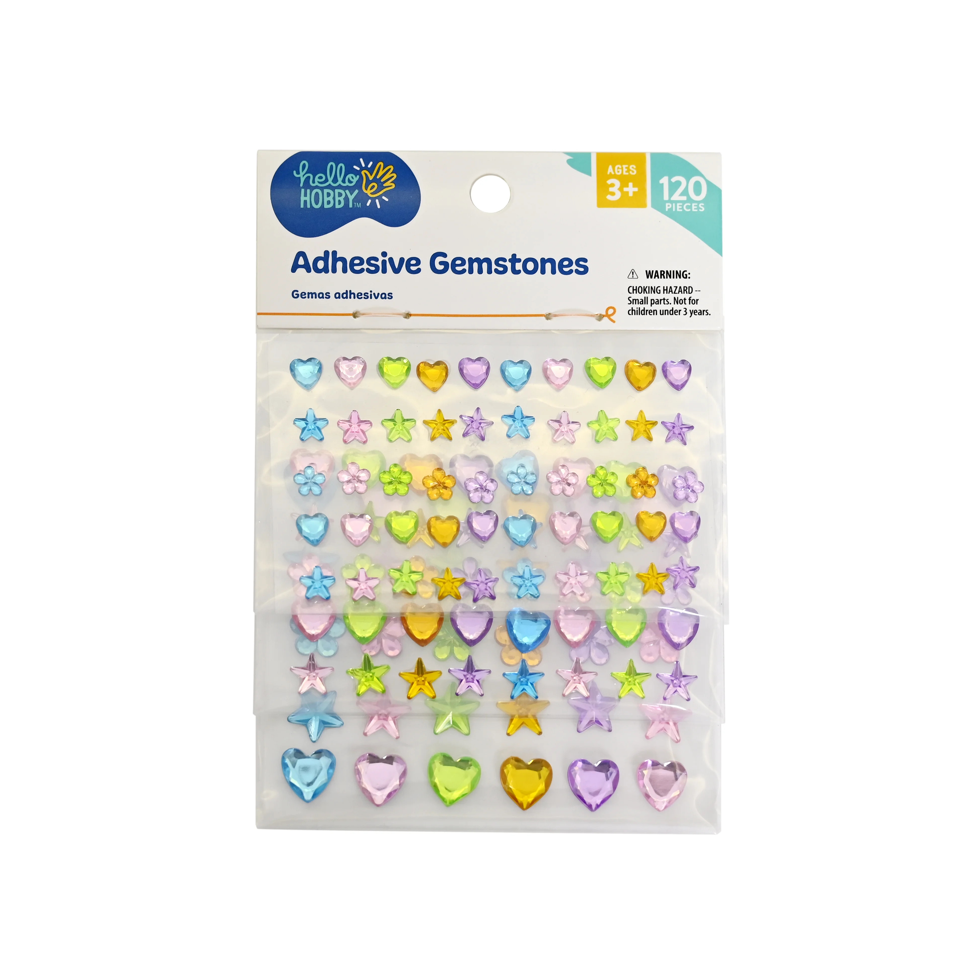 Hello Hobby Multicolor Adhesive Round Gemstones, 120 Piece | Walmart (US)