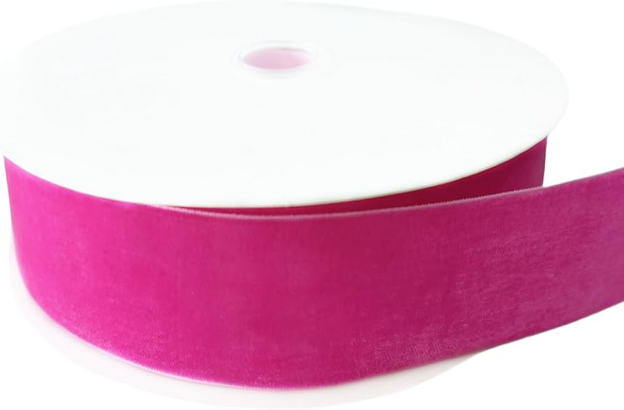 Abbaoww 10 Yards Hot Pink Velvet Ribbon 1-1/2 Inch Wide Single Face Velvet Ribbon for Christmas W... | Amazon (US)