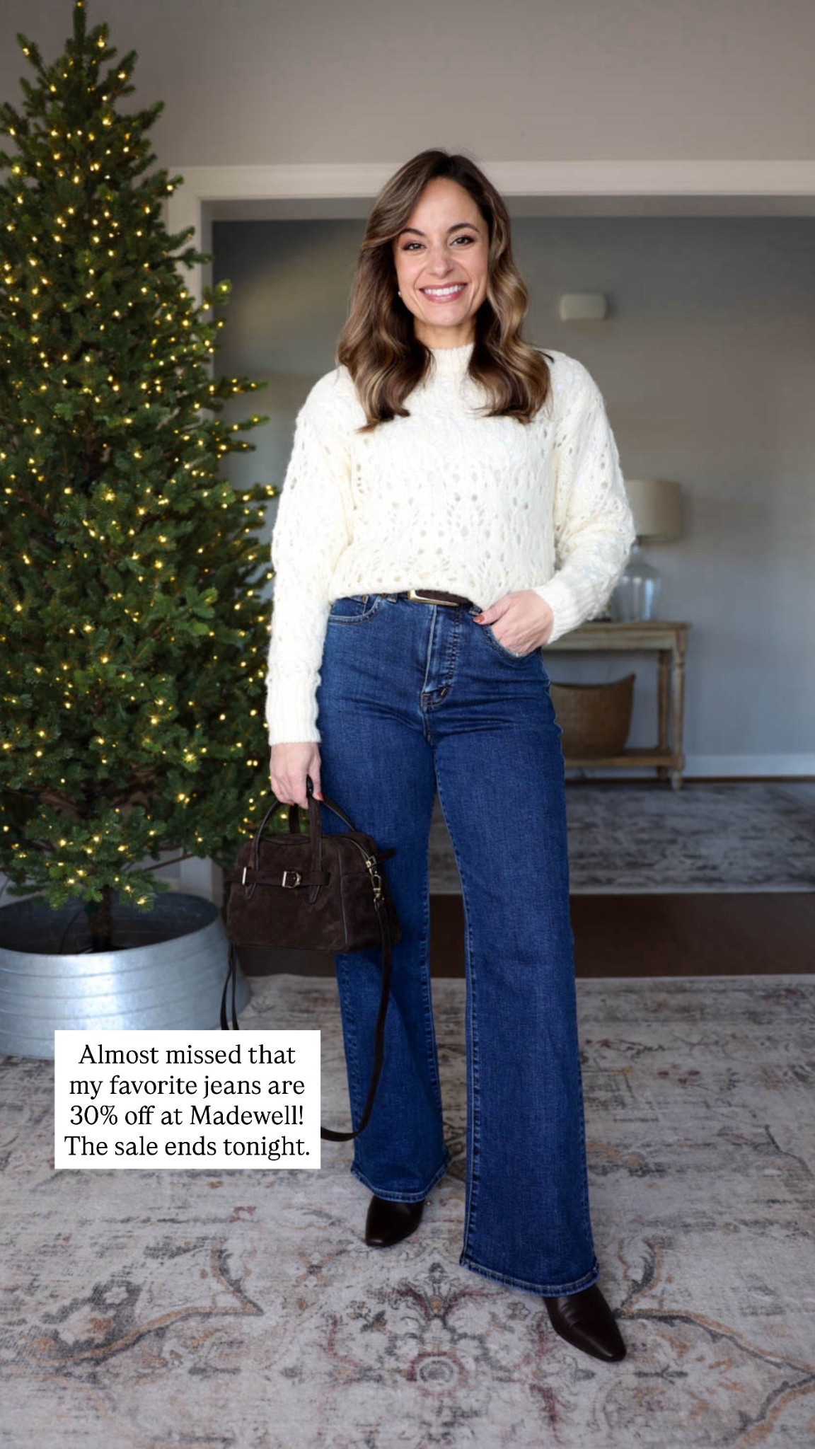 30-50% off at Madewell! Sale ends tonight. 

Jeans: 24 standard - the standard length has a 10 3/4” rise and a 29” inseam. They shrink to around 28” in the wash over time. The petite sizing has a 10.5” rise and a 27” inseam. 
Sweater: xxs 



#LTKSaleAlert #LTKPetite