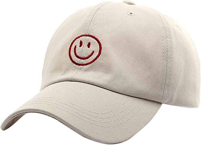 Cioatin Unisex Y2K Smiley Face Graphic Baseball Cap Vintage Distress Cotton Men Women Low Profile... | Amazon (US)