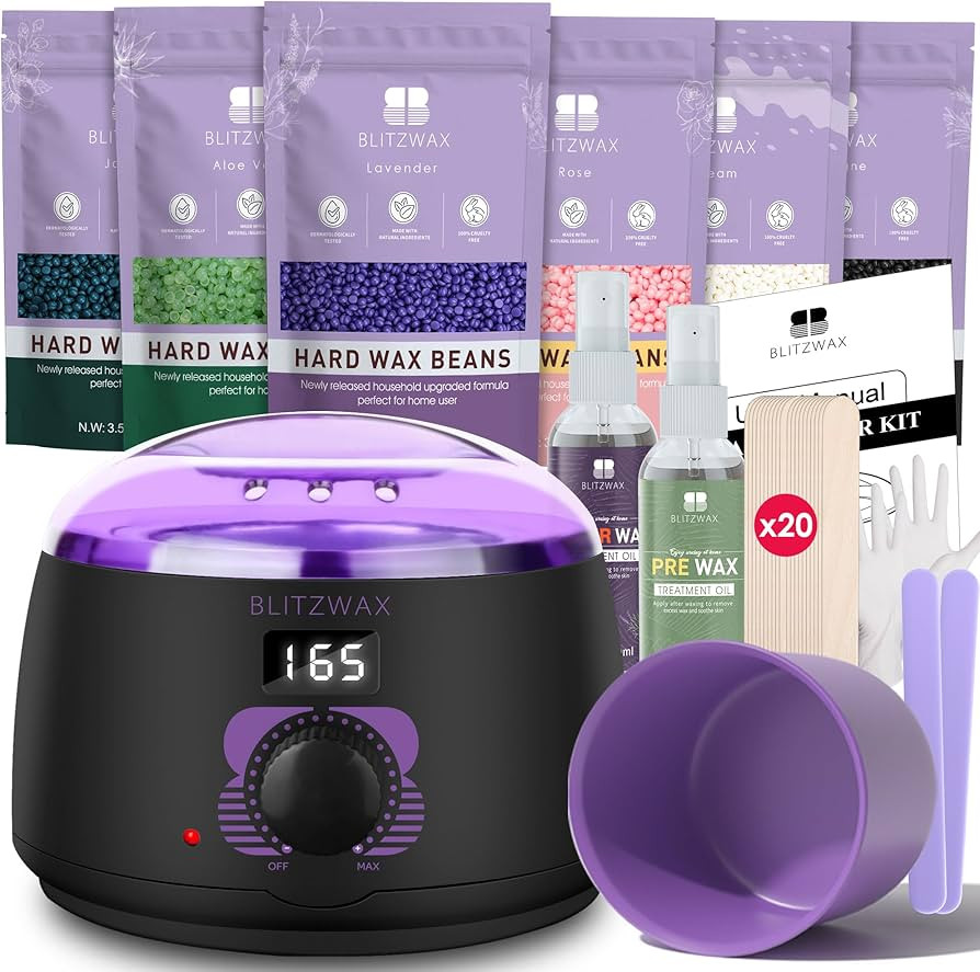 BLITZWAX Brazilian and Bikini Waxing Kit for Women, Hard Wax Warmer for Face, Legs and Body, At H... | Amazon (US)