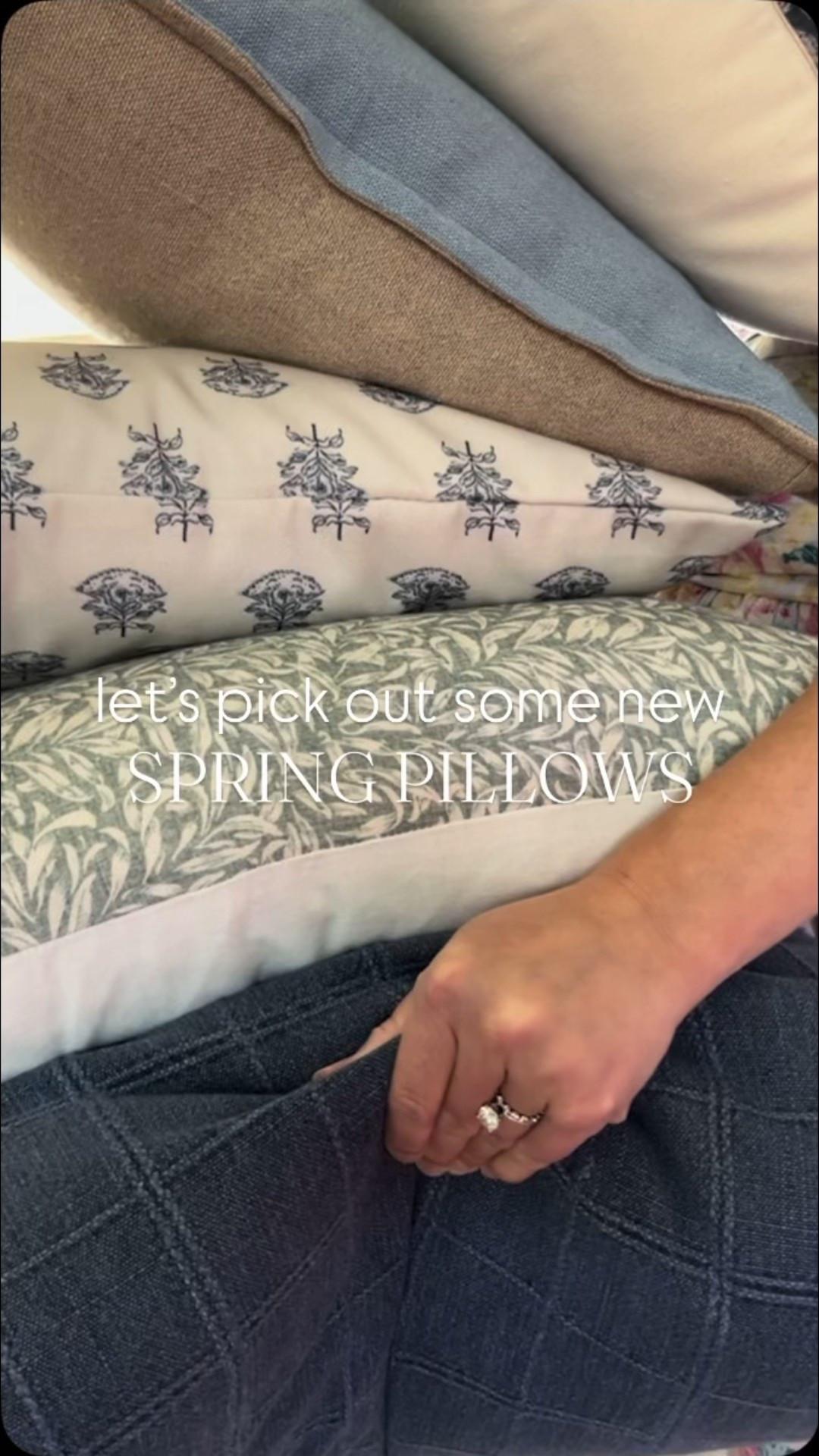 Let’s pick out some new SPRING PILLOWS!

• Target - 24" oversized woven windowpane pillow cover & insert included, cover material: 44% viscose, 29% cotton, 18% polyester

• Woven Nook - 22" Louie pillow cover, 100% cotton, insert sold separately

• Amazon - 18" dusty blue vintage floral pillow cover, set of 2, cover material: 40% cotton, 60% polyester, insert sold separately

• Target - 18" light blue linen pillow with flange, cover & insert included, cover material: 55% linen, 45% cotton

• Amazon - 18" dusty blue floral print pillow cover, cover material: 40% cotton, 60% polyester, insert sold separately

Decided to go with the Woven Nook 22” Louie pillow covers! They are so beautiful and such great quality! I’m using a 24” feather insert to make it look nice & full ✨

Home decor, spring decor, spring refresh

#LTKselfcare #LTKSpringSale #LTKHome