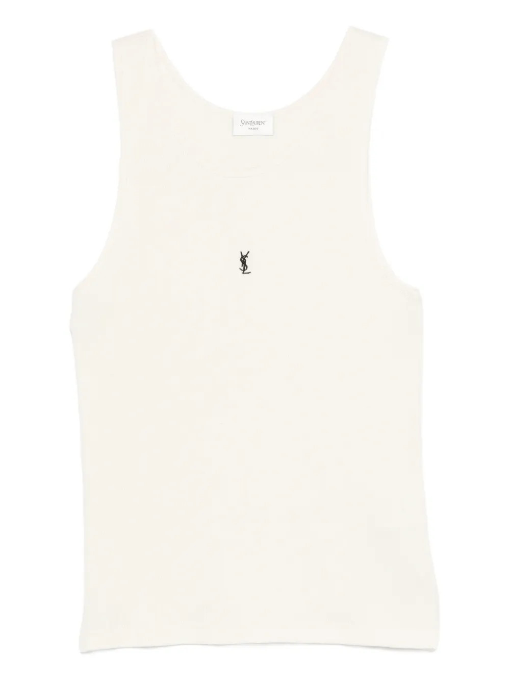 Saint Laurent logo-embroidered Tank Top | Neutrals | FARFETCH | Farfetch Global