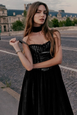 BHLDN Tulle Corset Fit & Flare Dress | Anthropologie (US)