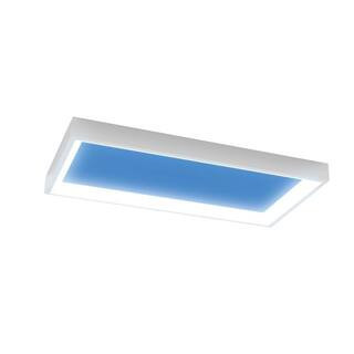 1 ft. x 2 ft. Vista Artificial Skylight White Integrated LED Ceiling Flush Mount Light MultiMode Color Change 5CCT | The Home Depot
