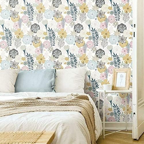 RoomMates RMK11328WP Pink Perennial Blooms Peel and Stick Wallpaper | Amazon (US)