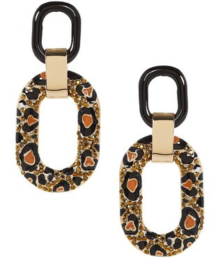 Anna  Ava Oversized Leopard Link Drop Earrings - Multi | Dillard's