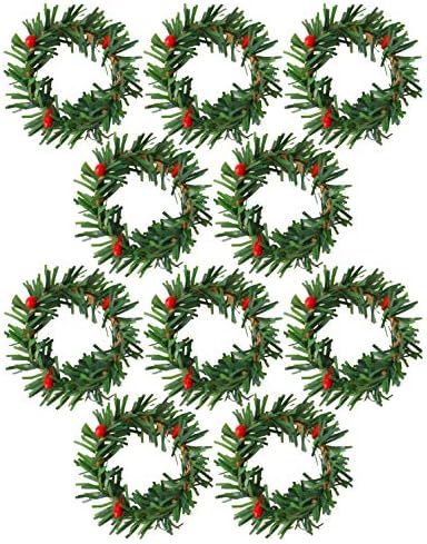 Mini Artificial Christmas Wreaths Ornaments, 10 pcs | Amazon (US)