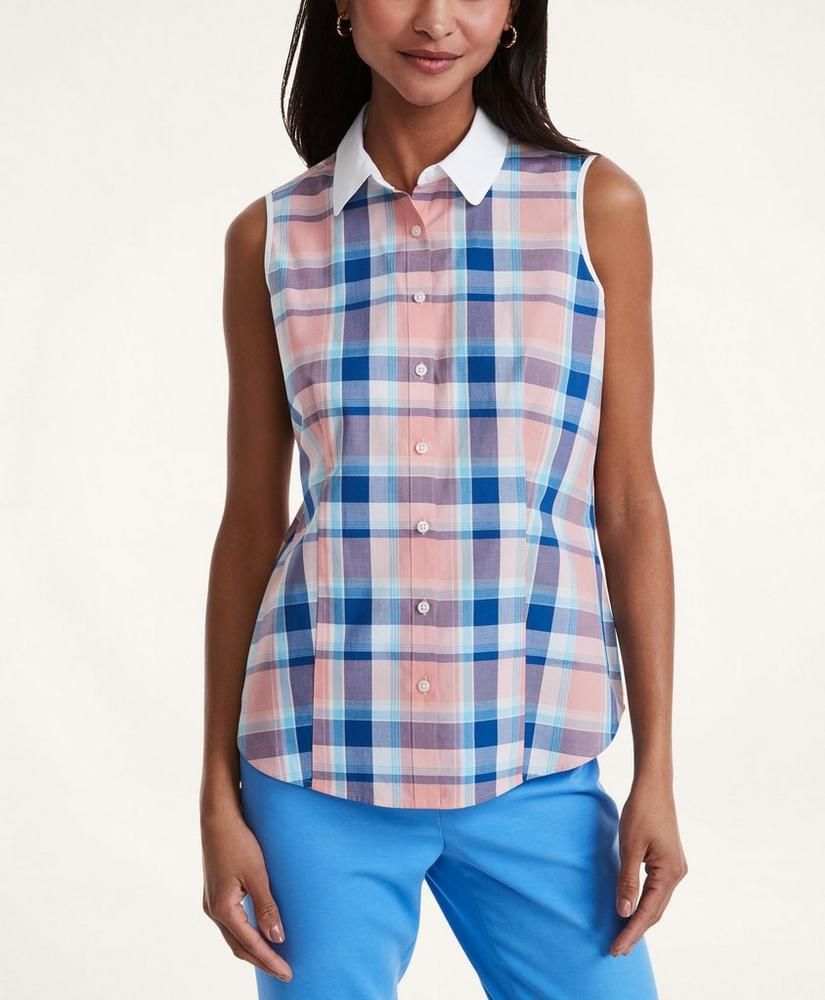 Fitted Cotton Sleeveless Shirt | Brooks Brothers