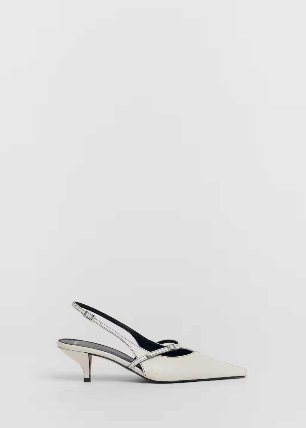 Leather heeled slingback shoes with buckles -  Women | Mango USA | MANGO (US)
